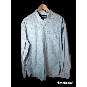 Bonobos Men's Polka Dot Button Front Slim Fit Men's Dress Shirt, size XXL Long